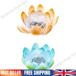 Solar Crack Glass Ball Flower Lamp 600mAh Outdoor Lotus Lantern for Garden Lawn - Picture 1 of 18