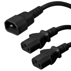 IEC C14 to 2x C13 Y Splitter Cord, 12 ft, 10A/250V 18 AWG - Iron Box # IBX-2307 - Picture 1 of 1