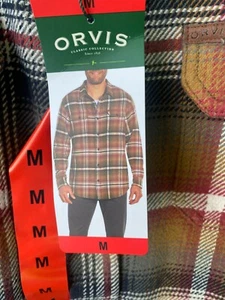 Orvis Classic Button Up Collared Shirt Long Sleeve Plaid Shirt Cotton Men's M - Picture 1 of 4