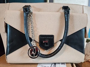 Charles Jourdan Satchel  Bag  Purse 3 Sections , 2 Pockets, Removable Clutch - Picture 1 of 19