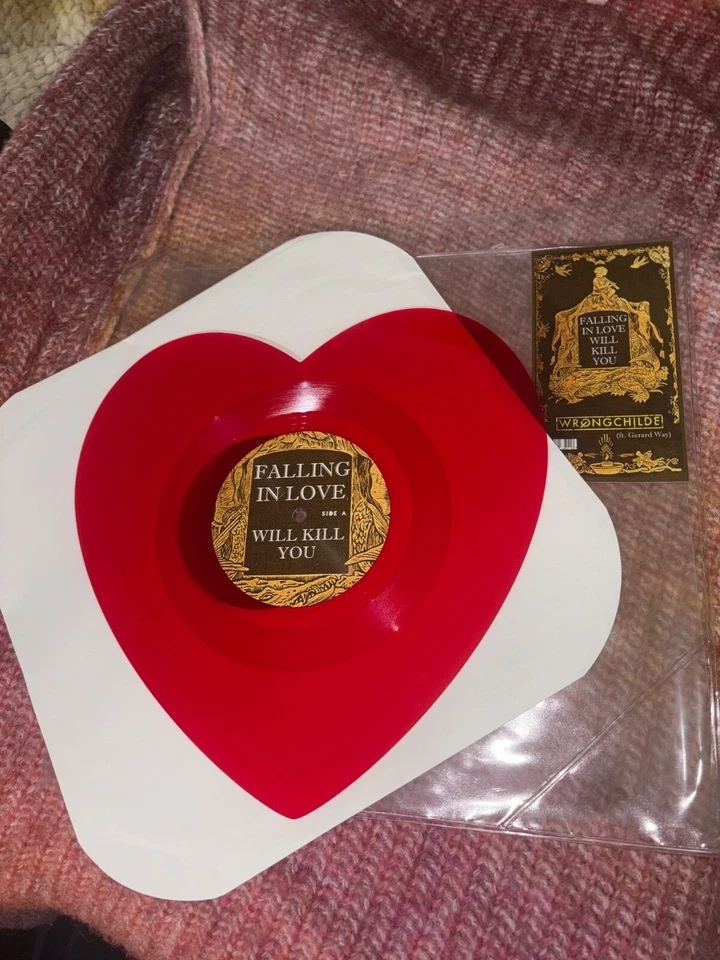 Wrongchilde Gerard Way Falling In Love Will Kill You Heart Shaped Vinyl MCR RARE - Image 1 of 2