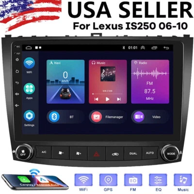 Radio estéreo para automóvil Apple CarPlay GPS FM para Lexus IS250 IS350 2006-2012 Android14 Foto 1 de 4