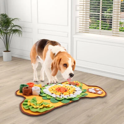 Snuffle?Mat,?Pet?Treats?Feeding?Mat,?Dog?Feeding?Mat?Fleece Yellow, Orange - Image 1 of 4