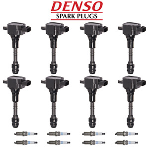 Denso Platinum TT Spark Plug + Engine Ignition Coil For Infiniti M45 4.5L V8