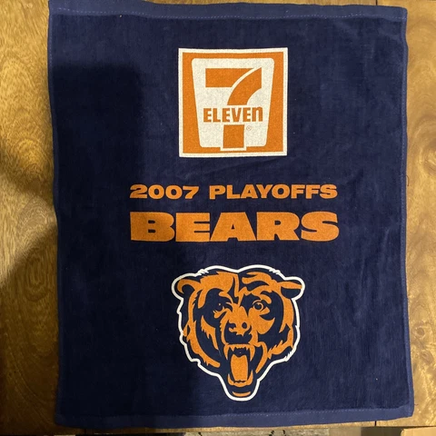 RARE 2007 NFL Chicago Bears Football 7-11 Blue and orange Playoffs towel Cover
