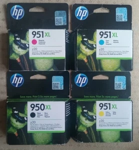Original HP 950XL Schwarz & HP 951XL Cyan Magenta Gelb tintenpatronen MHD: 2024+ - Afbeelding 1 van 6