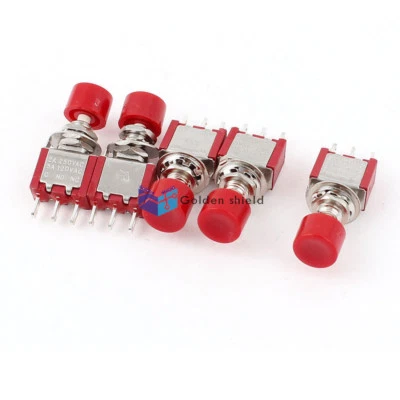 5Pcs NO/NC SPDT Momentary Push Button Switch AC 250V 2A / 120V 5A✦Kd - Image 1 of 2