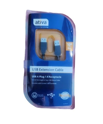 Ativa USB  Extension Cable 10 ft. Fits USB A & USB B New Open Box - Image 1 of 3