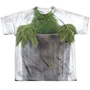 SESAME STREET OSCAR THE GROUCH COSTUME Kids Boys Girls Front Print Tee Shirt - Picture 1 of 3