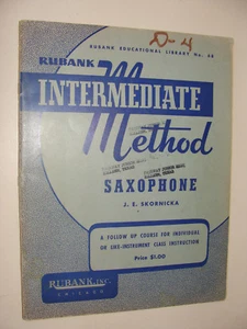 De colección 1938 Rubank No 68 Saxofón Método Intermedio Instrucción Bk Skornicka - Imagen 1 de 1