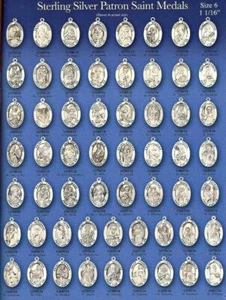 Collar medalla ovalada santo patrón de plata esterlina adulto hombre TÚ ELIGES SANTO  - Imagen 1 de 328