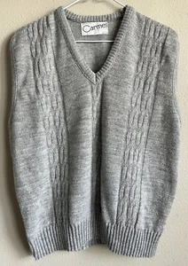 Vintage 80s  Sweater Vest Gray Pullover Unisex Size M/L - Picture 1 of 4