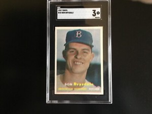 1957 Topps #18 Don Drysdale PSA 3 VG rookie