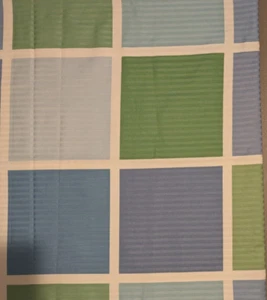 WAVERLY "QUADRANTS" Blue Green Cream Upholstery Drapery Fabric 2 Yd X 52" W - Picture 1 of 3
