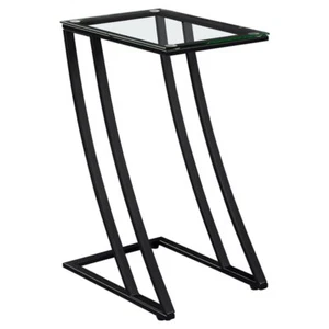 Accent Table C-shaped End Side Snack Living Room Bedroom Metal Black - Picture 1 of 6