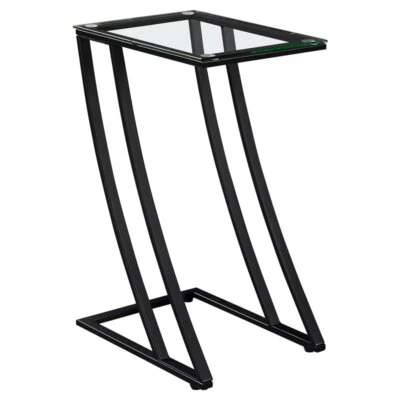 Accent Table C-shaped End Side Snack Living Room Bedroom Metal Black - Image 1 of 4