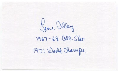 Gene Alley Signed 3x5 Index Card Autographed Pittsburgh Pirates World Series  - Image 1 of 2