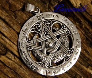 Amulett Keltisches Pentagramm 925 Sterling Silber Anhänger am Band - Bild 1 von 1