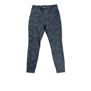 Mondetta M Blue High Waist Athletic Leggings Reptile Pattern Side Pockets - Picture 1 of 11