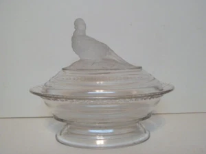 Rare EAPG Frosted Iowa City Pheasant 101 pattern Compote - Picture 1 of 6