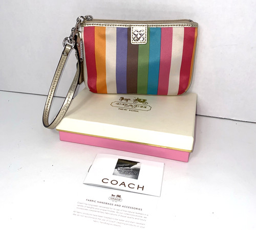 Coach Julia Multicolor Legacy braccialetto a righe raso e buona pelle 47510B L1