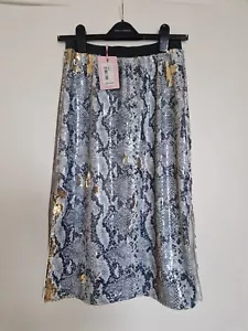 Ted Baker 2 Way Snake Sequin MIDI Skirt Light Grey New With Tags RRP £179 - Picture 1 of 15