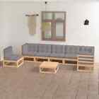 Patio Furniture Set 8 Piece Outdoor Sectional Sofa Solid Wood Pine Vidaxl