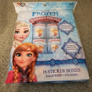 Disney Frozen AUFKLEBER LECKEREIEN VALENTINSTAG/PARTY STICKER PACKUNGEN - Boxen 16 Stück - Bild 1 von 1