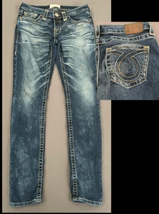 Big Star Jeans Womens 27 R Stretch Distressed JENAE Skinny Low Rise Acid Wash - Picture 1 of 14
