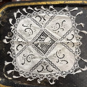 napperon En Dentelle broderie embroidery Ancienne french Antique Lace lion - Imagen 1 de 1