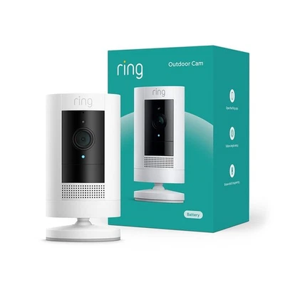 Ring Outdoor Cam (Stick Up Cam), cámara de seguridad para el hogar o la empresa resistente a la intemperie Foto 1 de 4