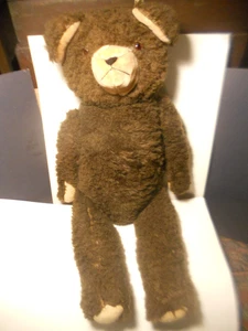 Vintage GiANT brauner TEDDYBÄR KARNEVAL 80er 37 in evtl. German Straw Growler - Bild 1 von 6