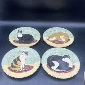 Warren Kimble Sakura Oneida Cat Collection Salad Plates Set of 5, 2000 Vintage - Picture 1 of 10