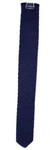 Corbata de cuello para hombre ERMENEGILDO ZEGNA azul oscuro tejida cachemir en punta - Imagen 1 de 5