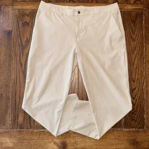 Lululemon Men’s Beige Pants Size 39x30 Stretch Zip Pocket - Picture 1 of 13