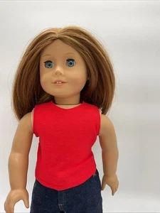 Camiseta sin mangas roja 18" ropa para muñecas American Girl nueva hecha a mano - Imagen 1 de 4