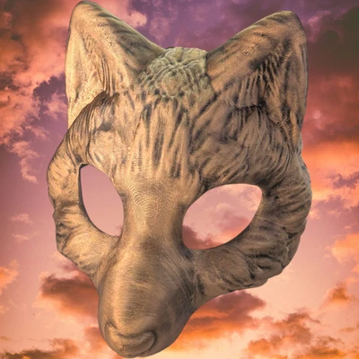 Fox Mask, Cosplay Halloween Accessory, Half Mask Costume - Image 1 of 4