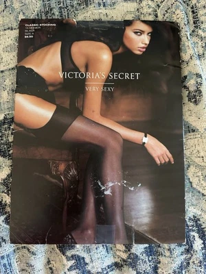 Nuevo Victoria's Secret Muy Sexy Clásico Medias Negras Talla A Un Par Puntera Transparente Foto 1 de 4