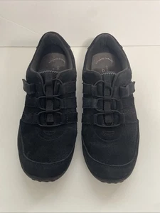 Clarks Collection Black Suede Slip On Sneakers Walking Shoes Women's Size 9 - Picture 1 of 9