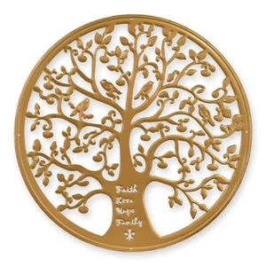 Wand Tattoo Deko Herz Baum Des Lebens Innen Aussen Deko Metall Gold 50cm NEU n50 - Bild 1 von 1