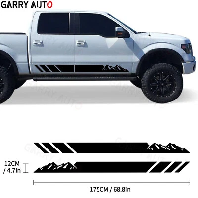 For Ford F150 F-150 Black Body Side Door Decal Sticker mountains Stripe Graphics - Image 1 of 4