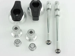 CNC Alu Sturzpads passend für Kawasaki Z1000 ZRT00B 2007-2009 silber - Bild 1 von 2