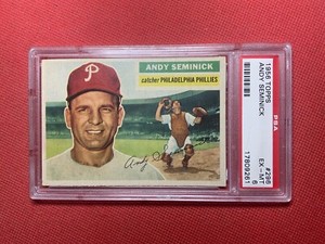 1956 Topps #296 Andy Seminick PSA 6 EX-MT Philadelphia Phillies Baseball Card