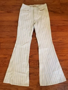 Guess Originals Blue White Striped Wide Leg Jeans Pants Size 26X33 - Picture 1 of 12