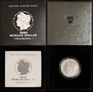 2023 Philadelphia - Morgan .999 Silver Dollar Uncirculated with Box & COA - Picture 1 of 7
