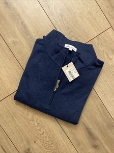 PETER MILLAR CROWN COMFORT INTERLOCK QUARTER-ZIP ME0K40, navy Gr. XL - Bild 1 von 8