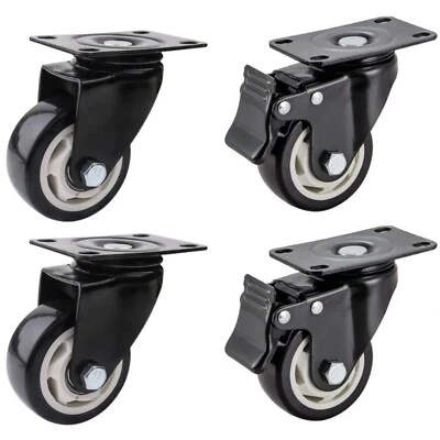 set 4 Ruote Per Carrello Rotella 75mm  Piastra Di Fissaggio Totale 280 kg - Immagine 1 di 4