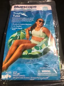 Bluescape Blue Tropical Inflatable Swim Tube Pool Float For Kids & Adults - Picture 1 of 3