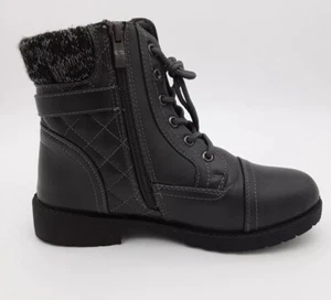 Wanted Quinn Women's Gray Combat Boots Size 7.5 Quilted Look Design - Picture 1 of 7