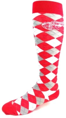 Detroit Red Wings Red White & Gray Plaid Thin Long Socks - Image 1 of 3